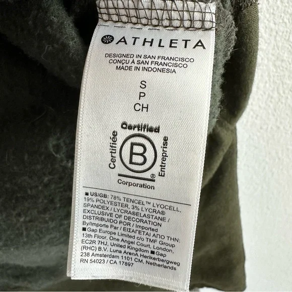 Athleta Coaster Luxe Recover Aspen Olive Heather Green Sweatshirt Size: S - Picture 6 of 10